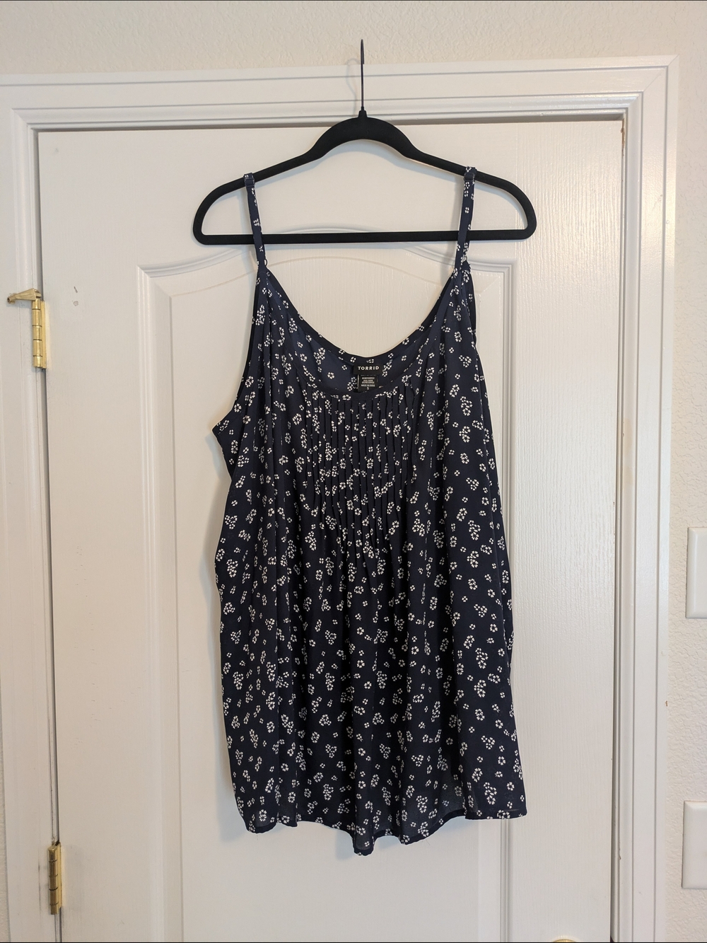 torrid Navy Floral Smocked Spaghetti Strap Camisole